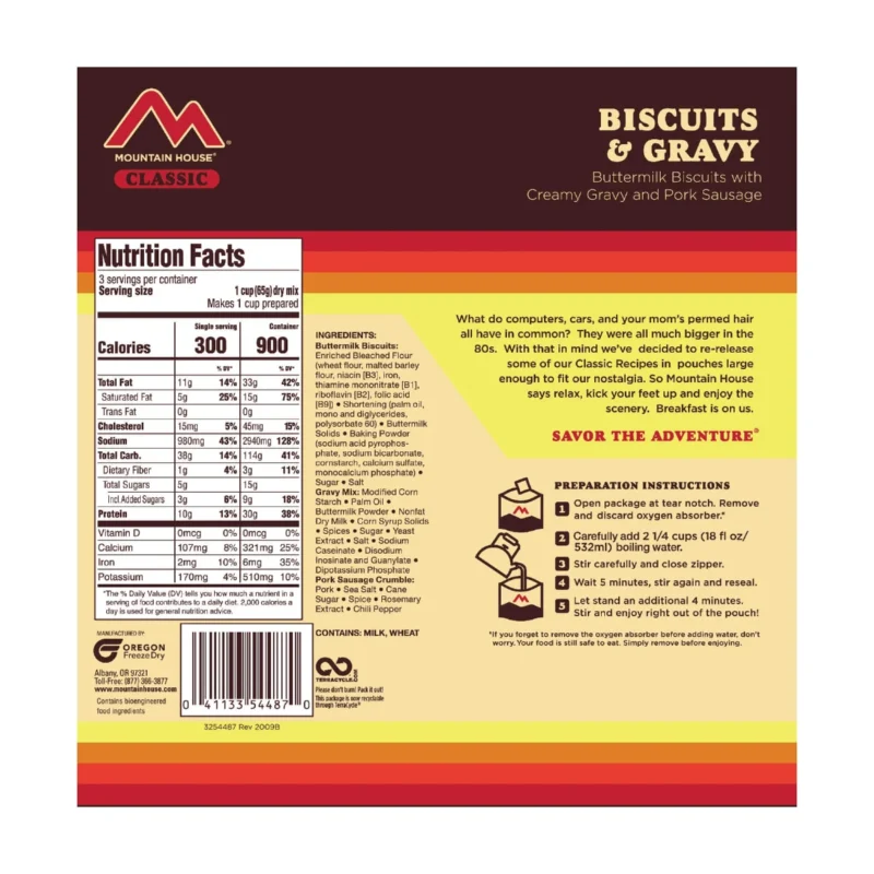 Mountain House Classic Biscuits & Gravy Freeze Dried Meal - Image 2