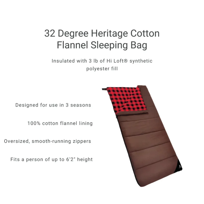 Woods Heritage Cotton Flannel 32° Sleeping Bag - Image 3