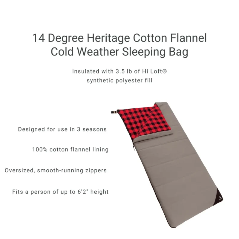 Woods Heritage Cotton Flannel 14° Sleeping Bag - Image 4