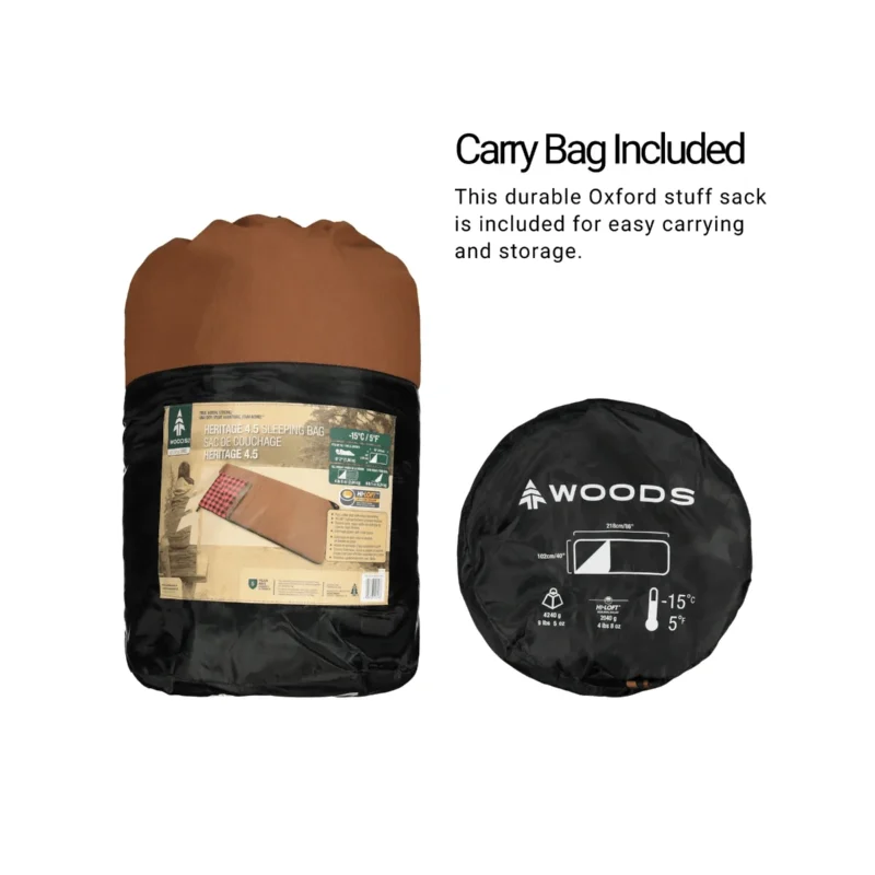 Woods Heritage Cotton Flannel 5° Sleeping Bag - Image 9