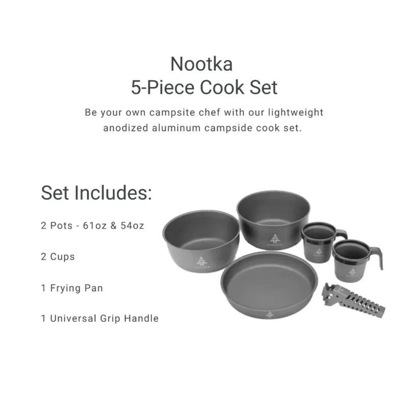 Woods Nootka Anodized 5-Piece Camping Cook Set - Image 2