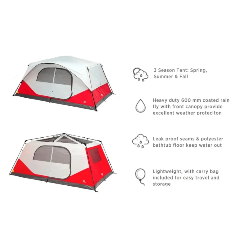 Outbound QuickCamp 3-Season Instant Camping Cabin Tent W/ Rain Fly & Carry Bag - Image 4