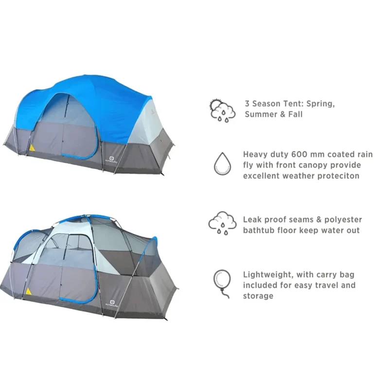 Outbound 8-Person Dome Tent W/ Rain Fly & Carry Bag - Image 4
