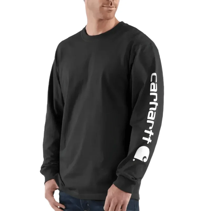Carhartt Loose Fit Heavyweight Long-Sleeve Logo Sleeve Graphic T-Shirt - Men's