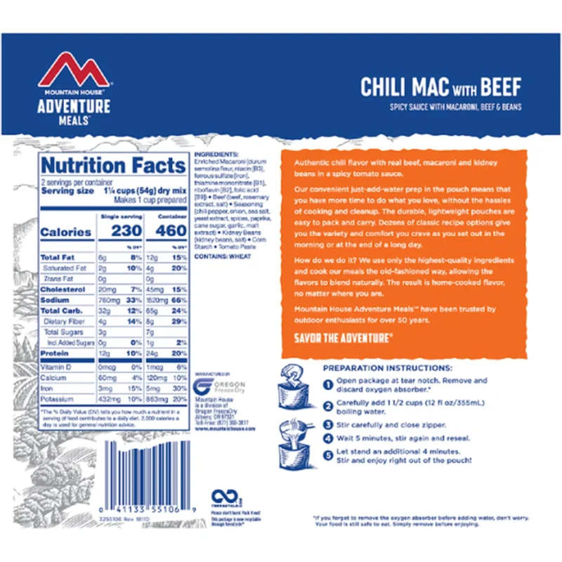 Mountain House Chili Mac Beef Freeze Dried Meal - Image 3