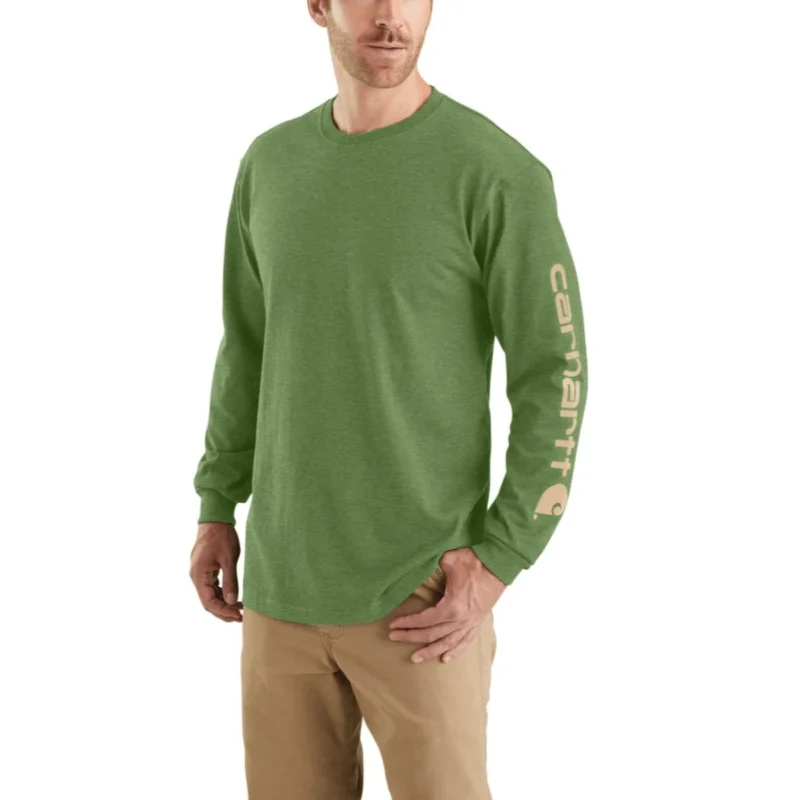 Carhartt Loose Fit Heavyweight Long-Sleeve Logo Sleeve Graphic T-Shirt - Men's - Image 2