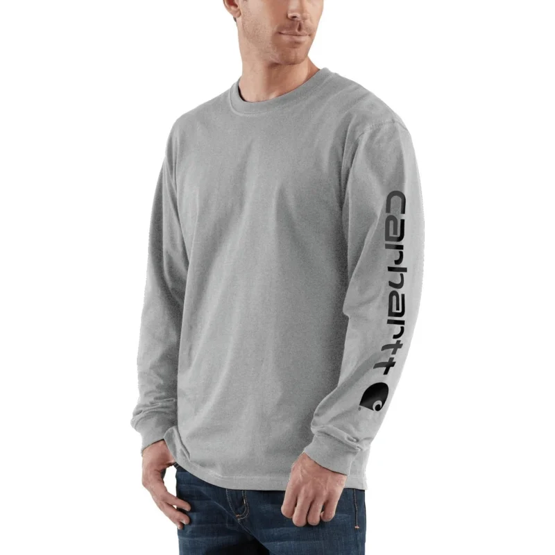 Carhartt Loose Fit Heavyweight Long-Sleeve Logo Sleeve Graphic T-Shirt - Men's - Image 7