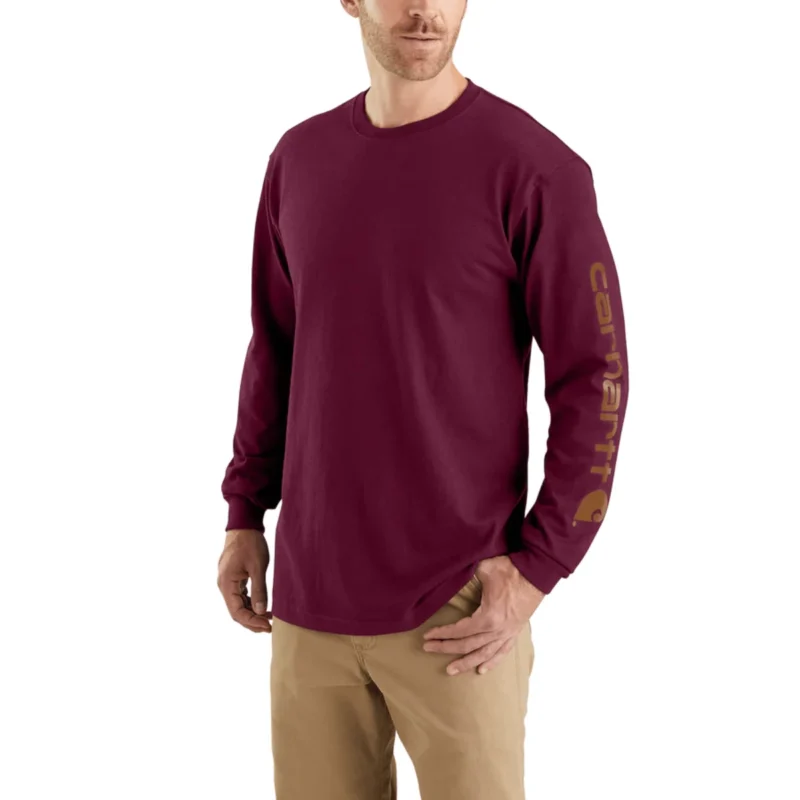 Carhartt Loose Fit Heavyweight Long-Sleeve Logo Sleeve Graphic T-Shirt - Men's - Image 10